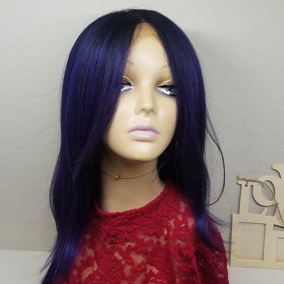 Sapphire dark Blue lace Front Wig main image 8